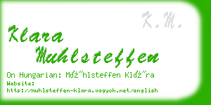 klara muhlsteffen business card